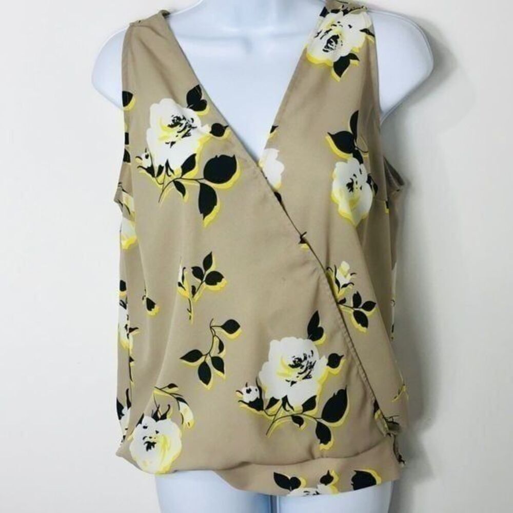 larry levine floral blouse size M